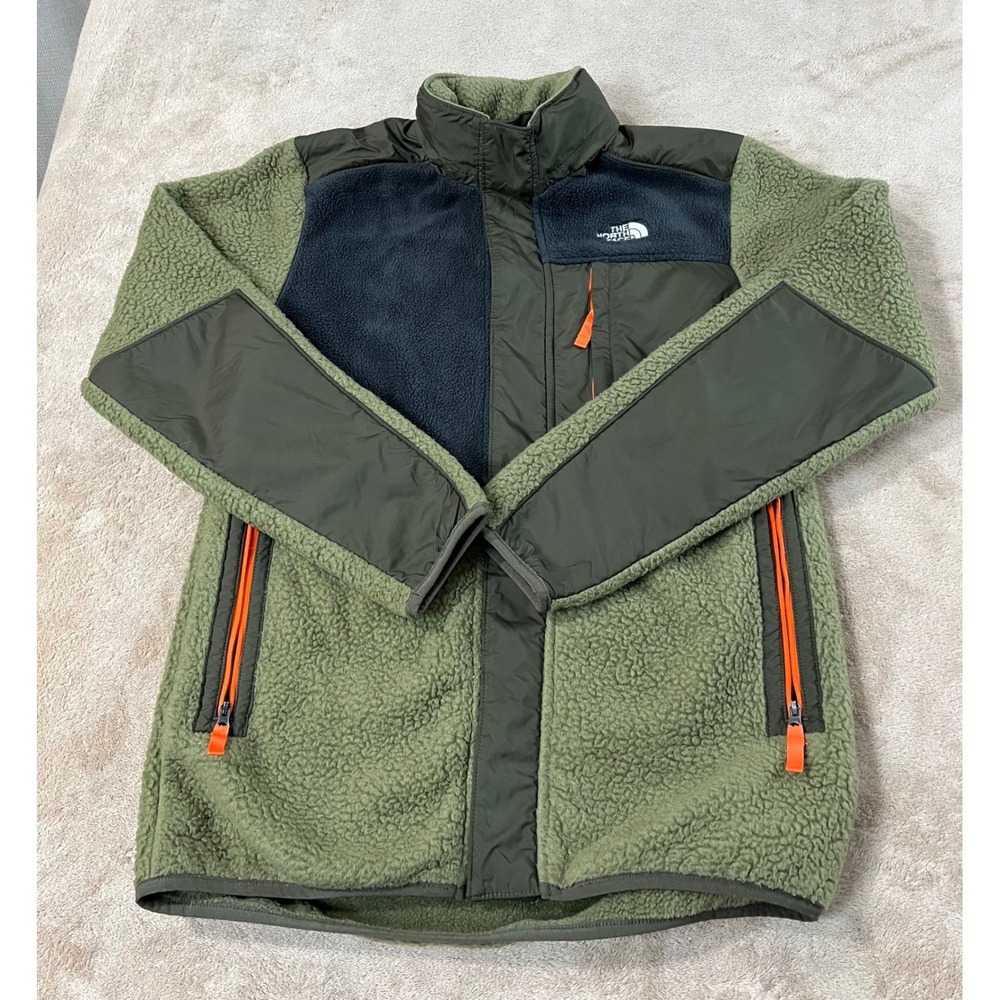 The North Face Denali Dualie Fleece Jacket Mens XL Olive Green Polyester L/S EUC